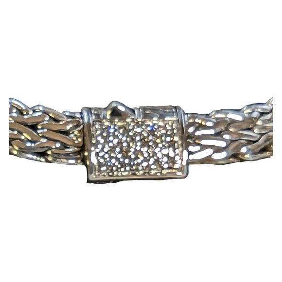 JOHN HARDY Classic Sterling Silver Chain Diamond Bracelet - Gift Wrapped! - Picture 6 of 8